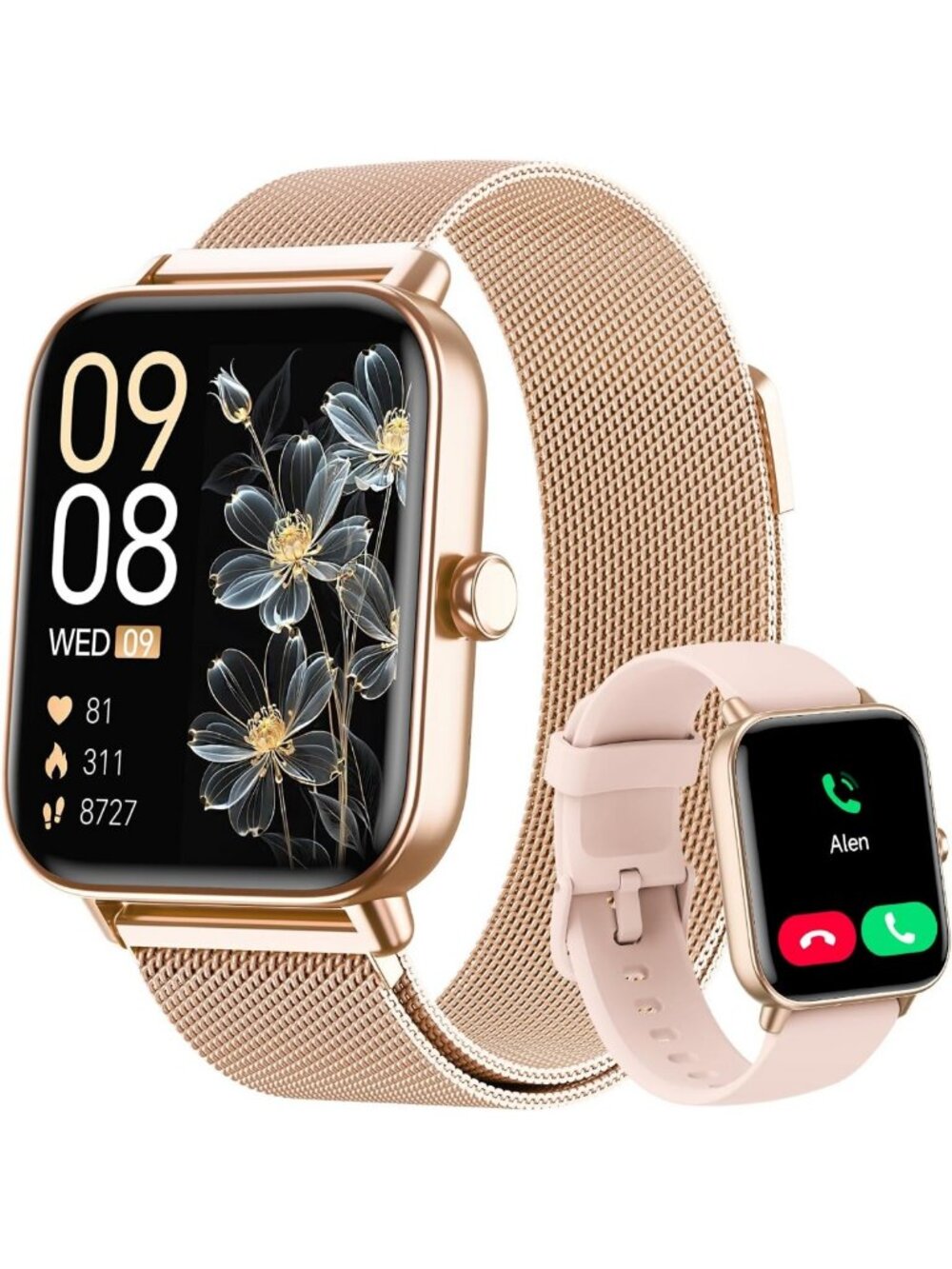 Stylish 1.85" HD Smart Watch for Women, Health Tracker, Alexa, 120+ Sport Modes